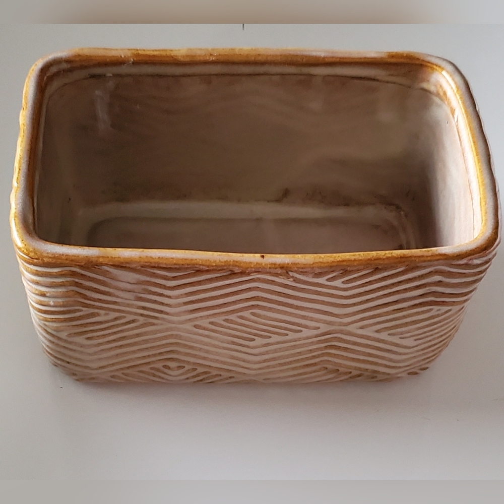 Brown & Taupey Ceramic Planter NOT Vintage - Picture 6 of 9